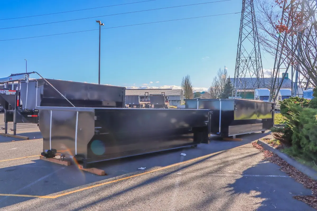 Roll-off dumpster ready for waste disposal at job site for Commercial Dumpster Rental in Richfield